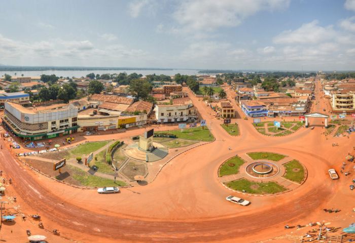The centre of Bangui, Central African Republic, beside the Oubangui river