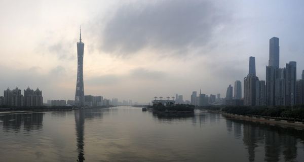 The Guangzhou skyline along the Pearl River